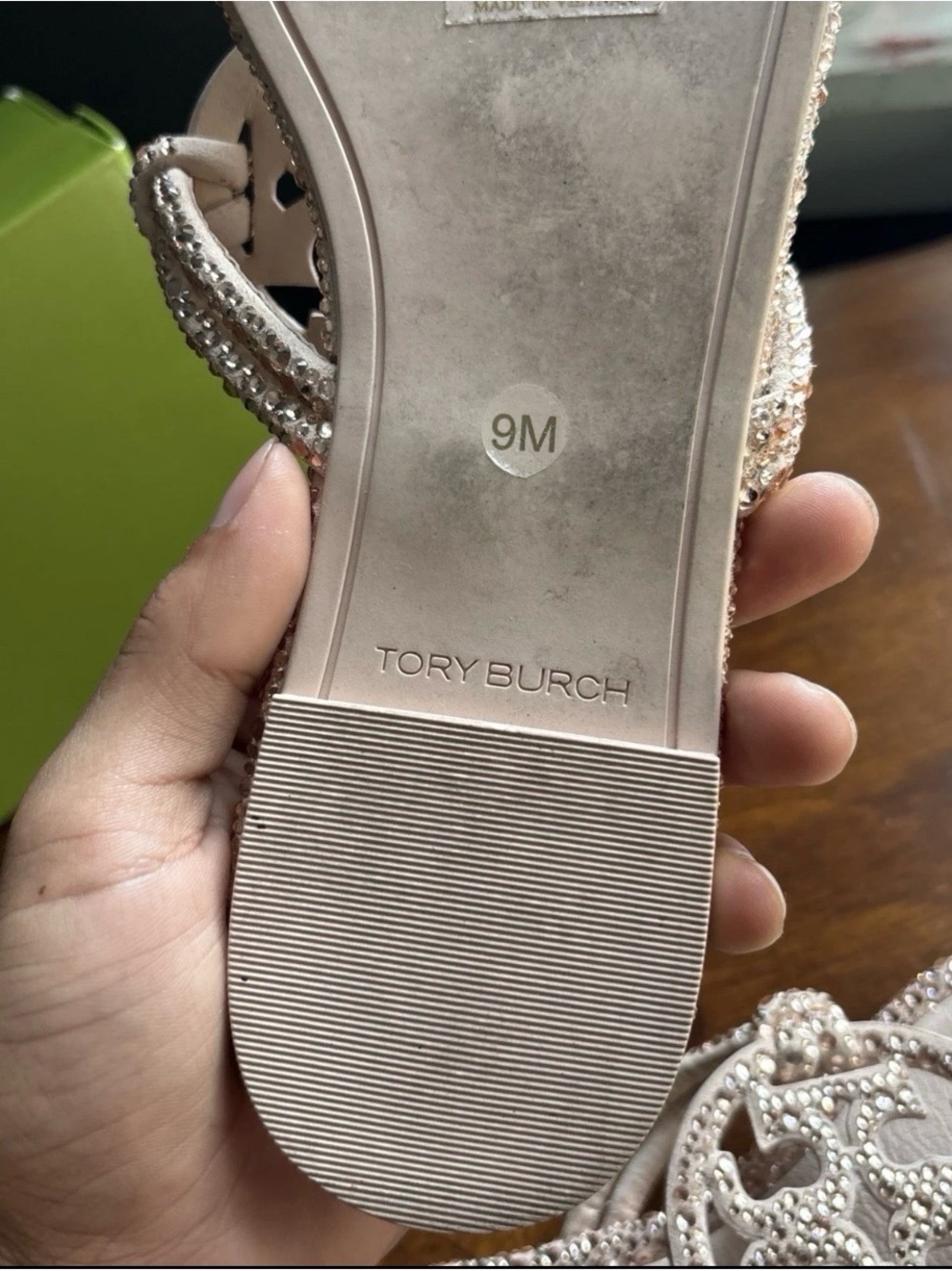 Tory Burch Miller Crystal Knotted Sandals in Rose Gold Pink 9 - Picture 11 of 12